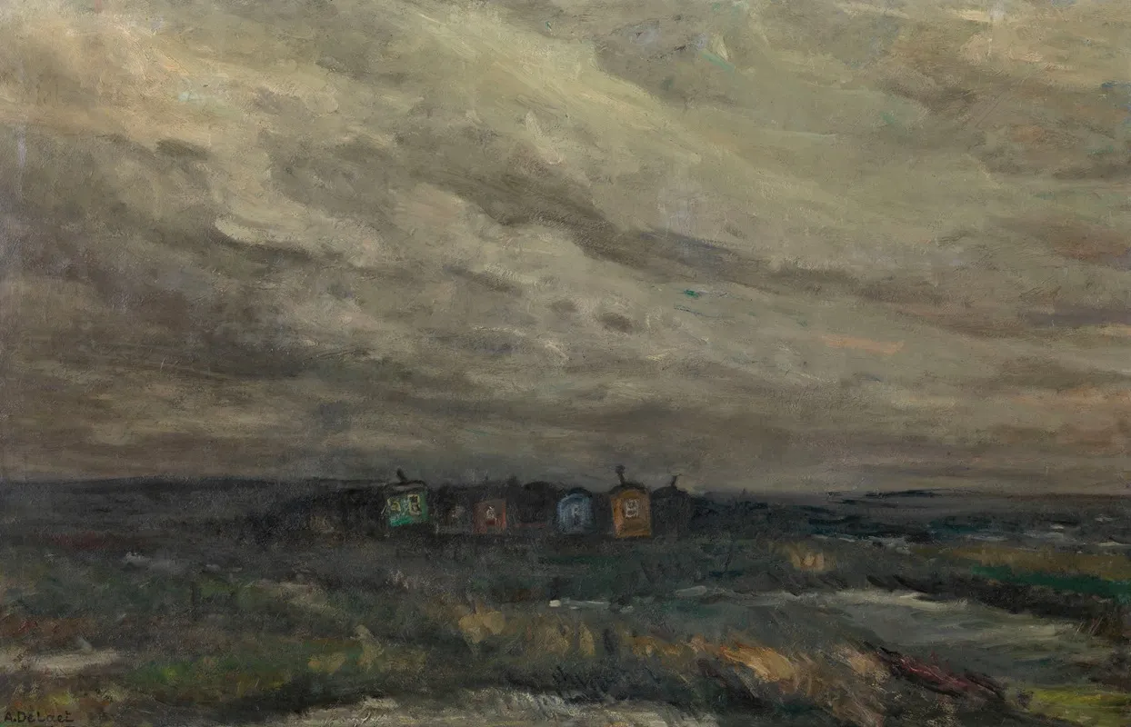 Caravans In The Rain Wall Art by Aloïs De Laet - High-Resolution Digital Print