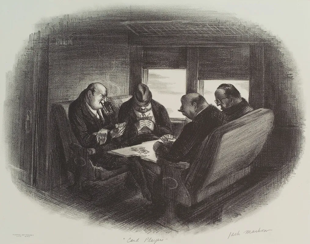 Card Players 6 Wall Art by Jack Markow - High-Resolution Digital Print