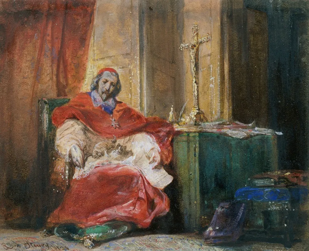 Cardinal Richelieu 2 Wall Art by Joseph Nicolas Robert-Fleury - High-Resolution Digital Print
