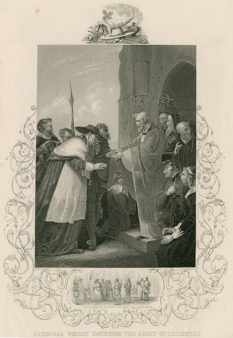 Cardinal Wolsey Entering The Abbey Of Leicester In Shakespeares King Henry Viii Act Iv Scene 2 Wall Art by Albert Henry Payne - High-Resolution Digital Print