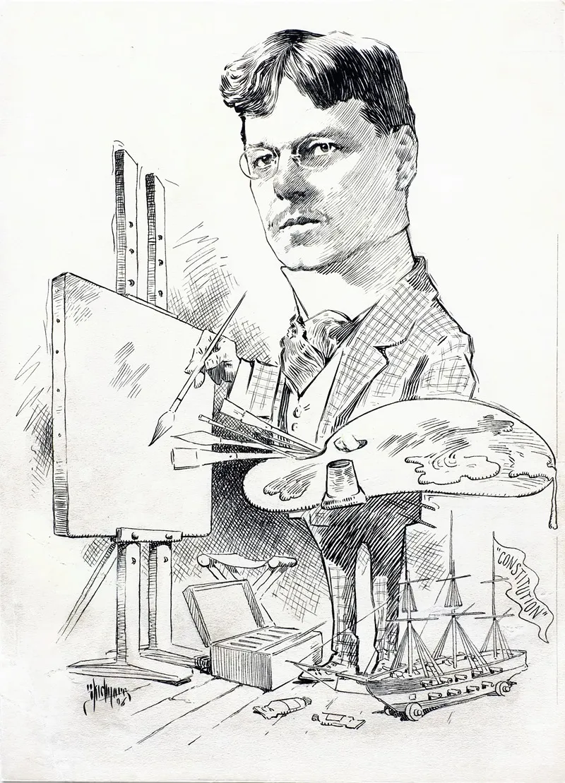 Caricature Of Eric Pape Wall Art by Thornton D. Skidmore - High-Resolution Digital Print