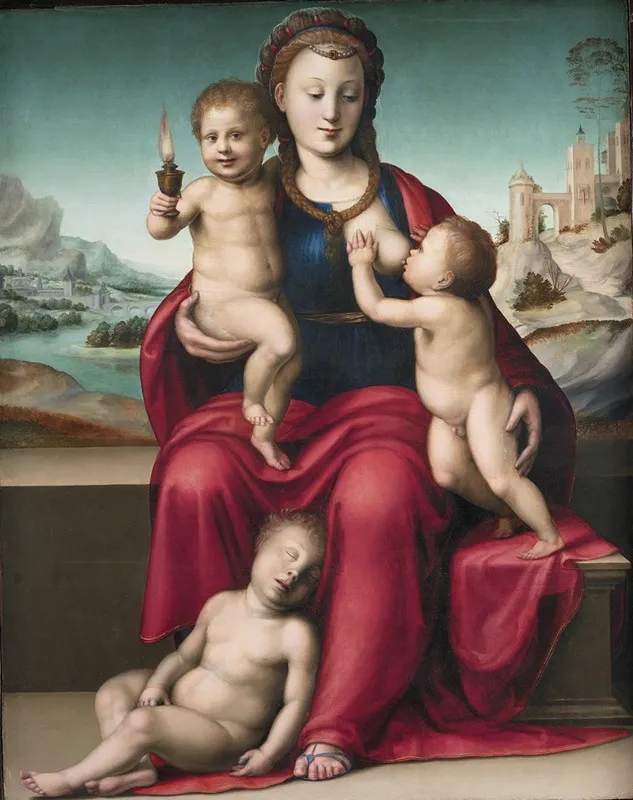 Caritas Charity 2 Wall Art by Bartolomeo Di Zanobi Di Benedetto Ghetti - High-Resolution Digital Print