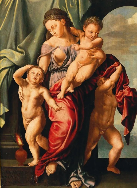 Caritas Romana After Andrea Del Sarto Wall Art by Jan Sanders Van Hemessen - High-Resolution Digital Print