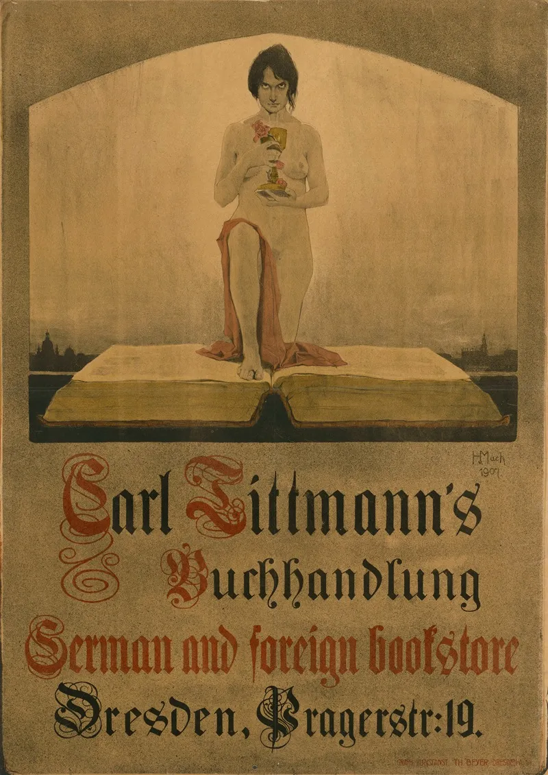 Carl Tittmanns Buchhandlung Dresden Wall Art by Hildegard von Mach - High-Resolution Digital Print