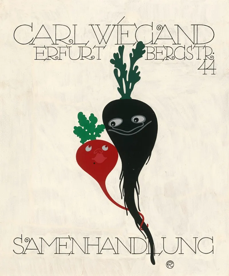 Carl Wiegand Samenhandlung Entwurf Wall Art by Julius Klinger - High-Resolution Digital Print