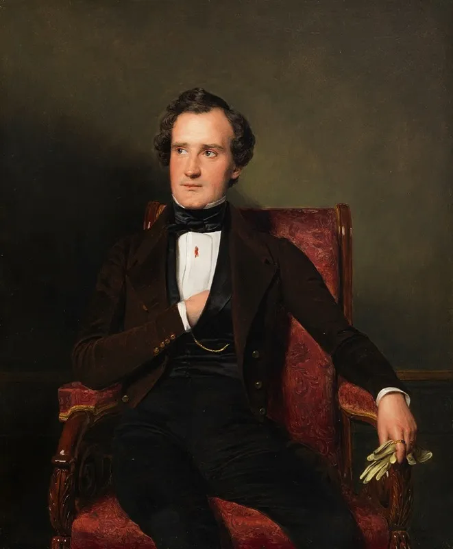 Carl Wilhelm Lucas 1803 1857 Hofschauspieler Am K U K Burgtheater Wall Art by Ferdinand Georg Waldmüller - High-Resolution Digital Print