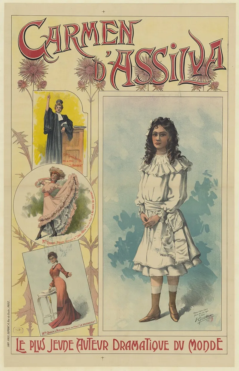 Carmen Dassilva Le Plus Jeune Auteur Dramatique Du Monde Wall Art by Imp. Paul Dupont - High-Resolution Digital Print