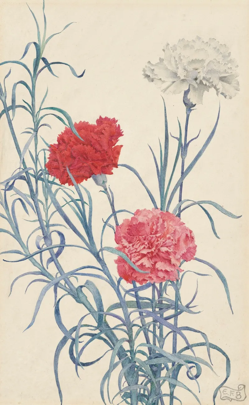 Carnations 2 Wall Art by Eleanor Fortescue-Brickdale - High-Resolution Digital Print