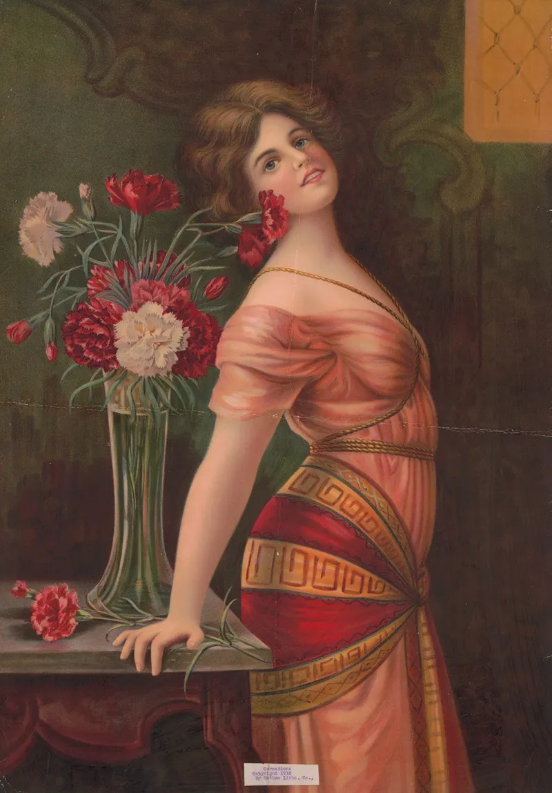 Carnations 3 Wall Art by Gotham Litho. Co - High-Resolution Digital Print