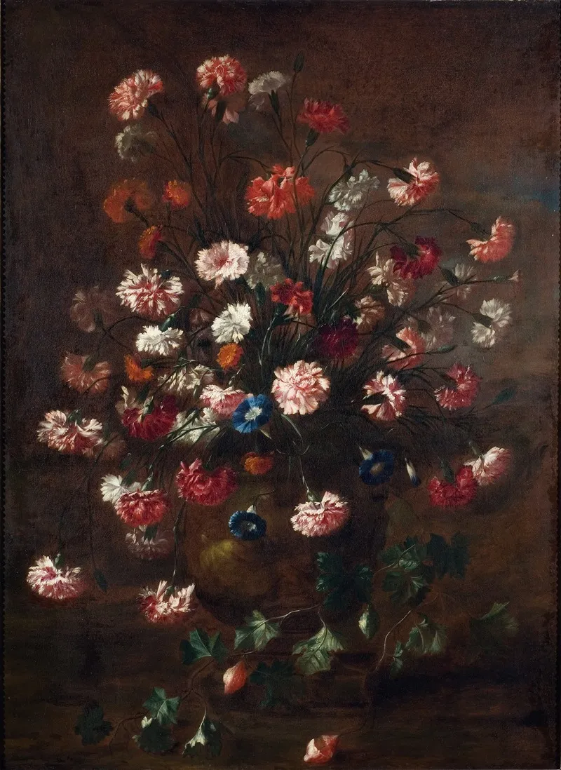 Carnations In An Urn Wall Art by Carel de Vogelaer - High-Resolution Digital Print