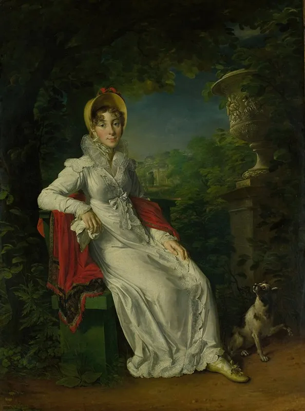 Carolina Ferdinanda Louisa Of Sicily 1798 1870 Wife Of Charles Ferdinand Duc De Berry In The Park Of Bagatelle In The Bois De Boulogne Near Paris Wall Art by François Gérard - High-Resolution Digital Print