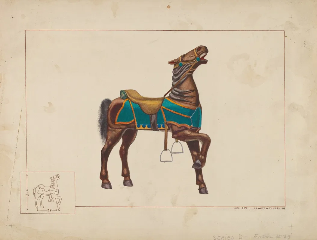 Carousel Horse 5 Wall Art by Ernest A. Towers - High-Resolution Digital Print