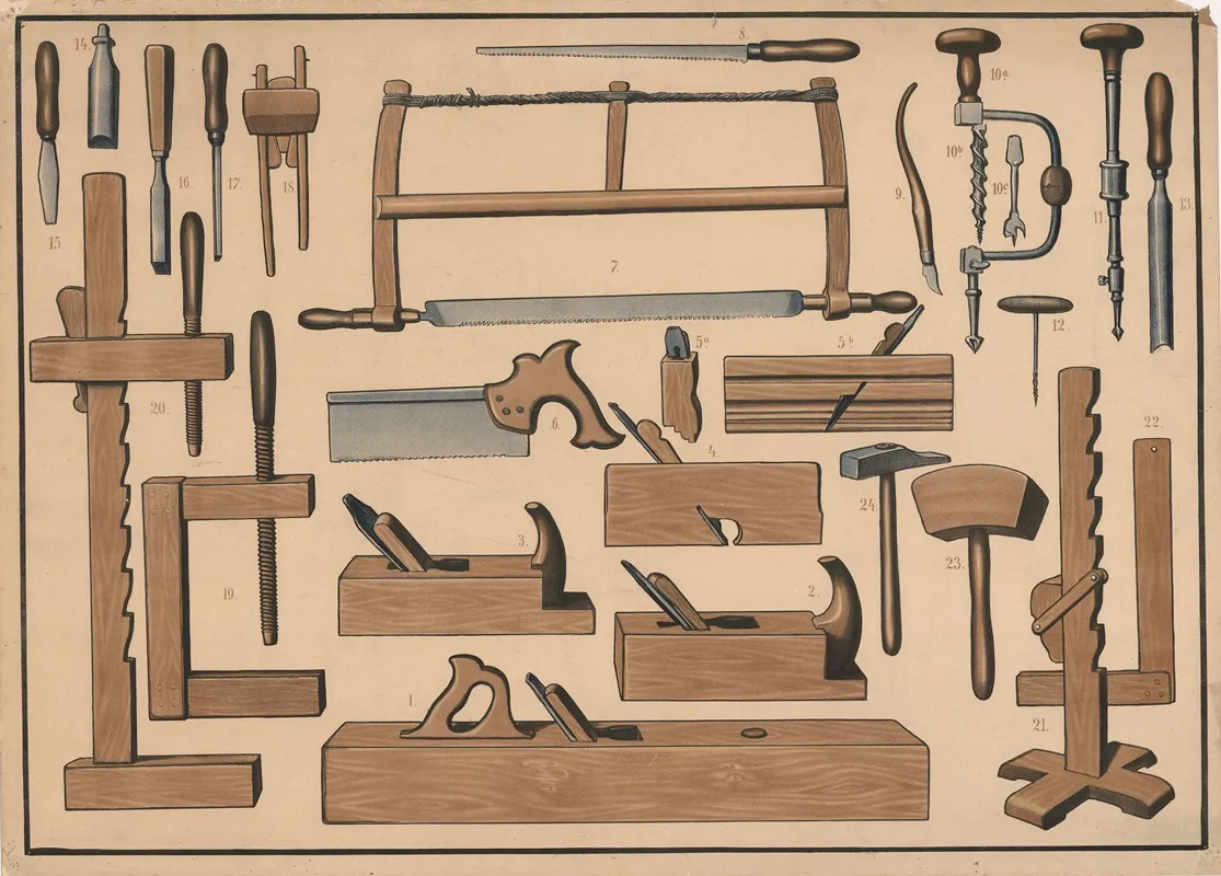 Carpenters Tools Wall Art by Felix Elssner - High-Resolution Digital Print