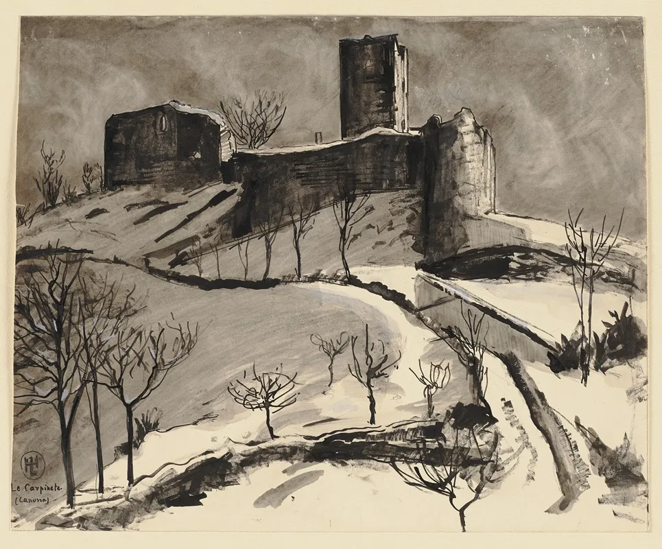 Carpineti Castle Near Canossa Wall Art by Hermann Lismann - High-Resolution Digital Print