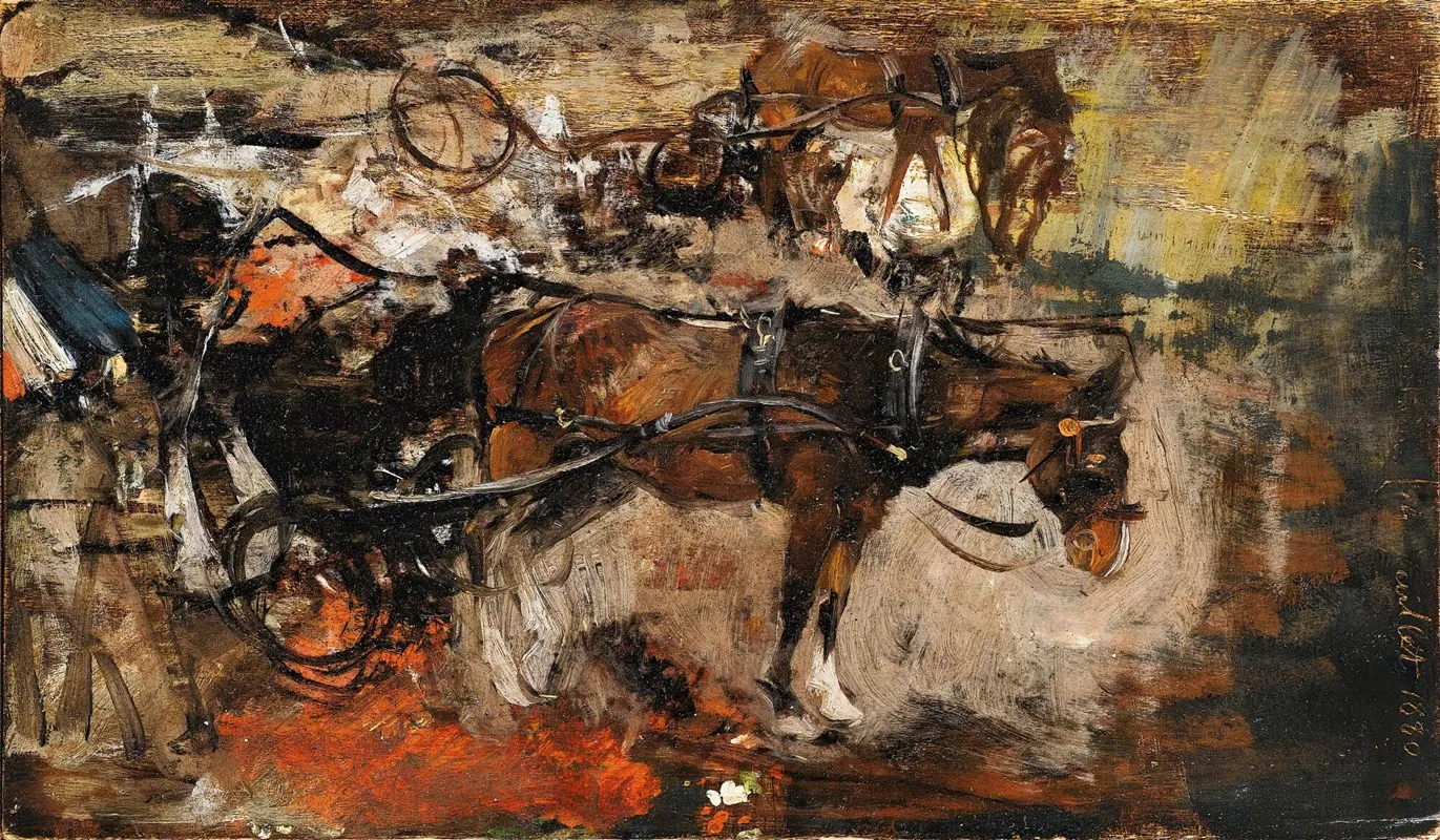 Carriage Horse Avenue Trudaine Paris 14 July 1880 Wall Art by Giovanni Boldini - High-Resolution Digital Print