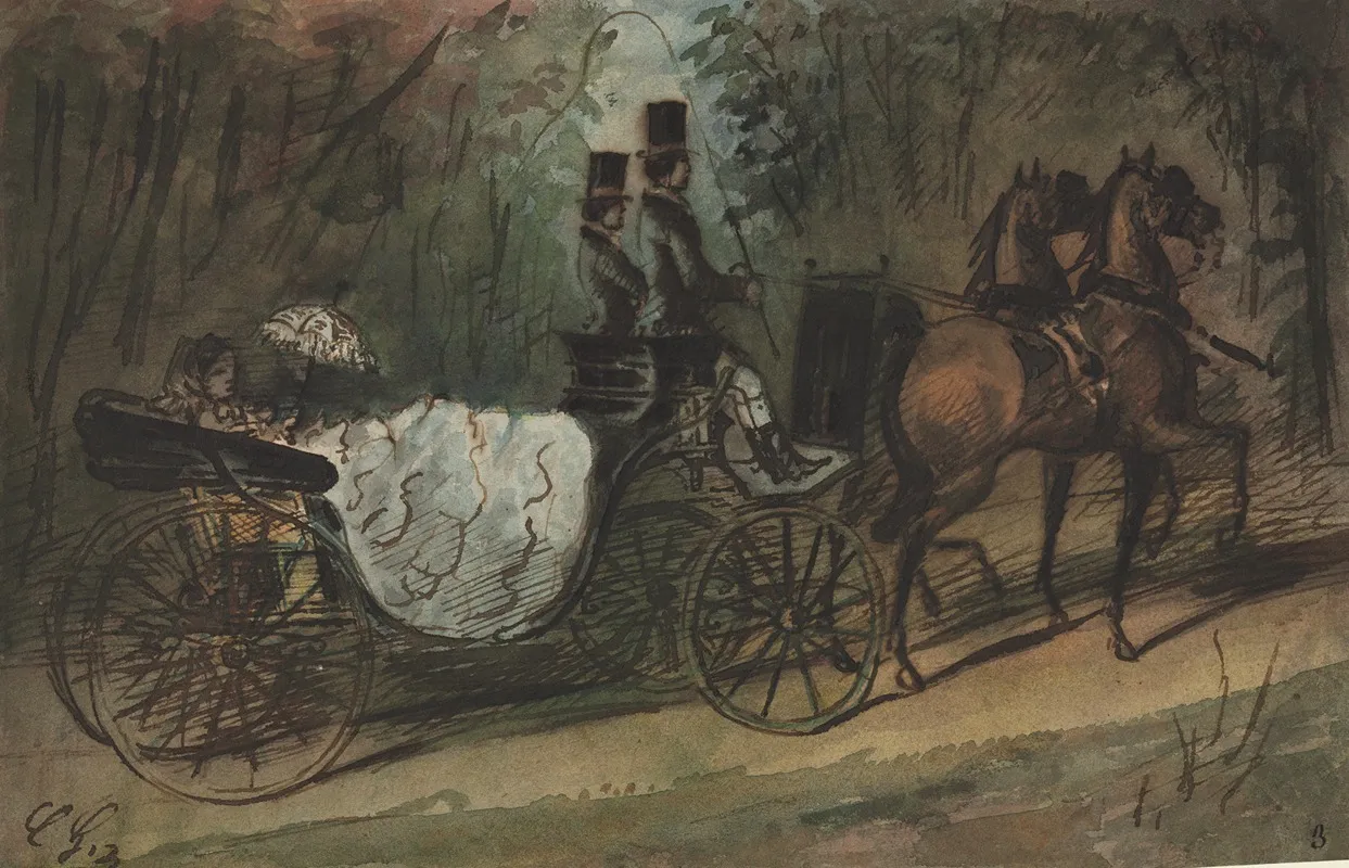 Carriage In The Bois De Boulogne
