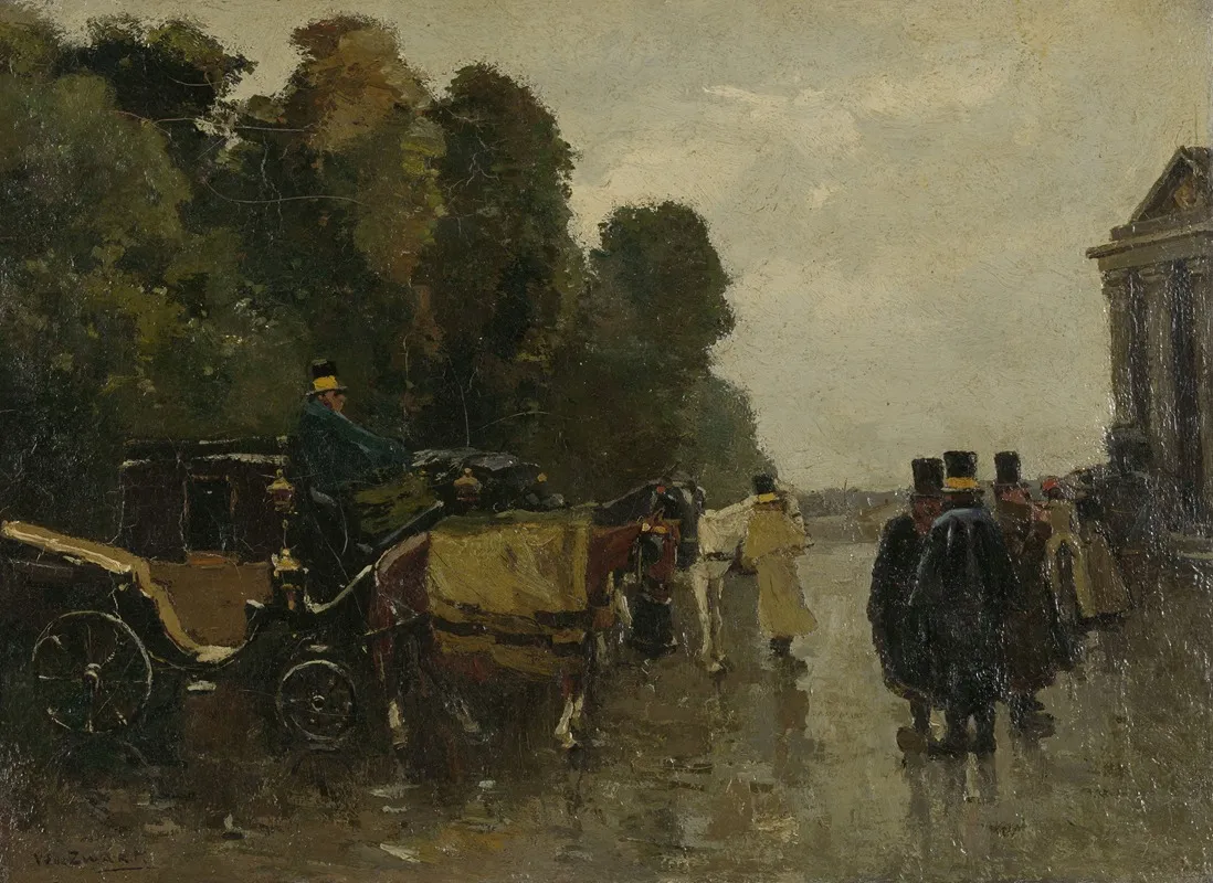 Carriages And Waiting Coachmen