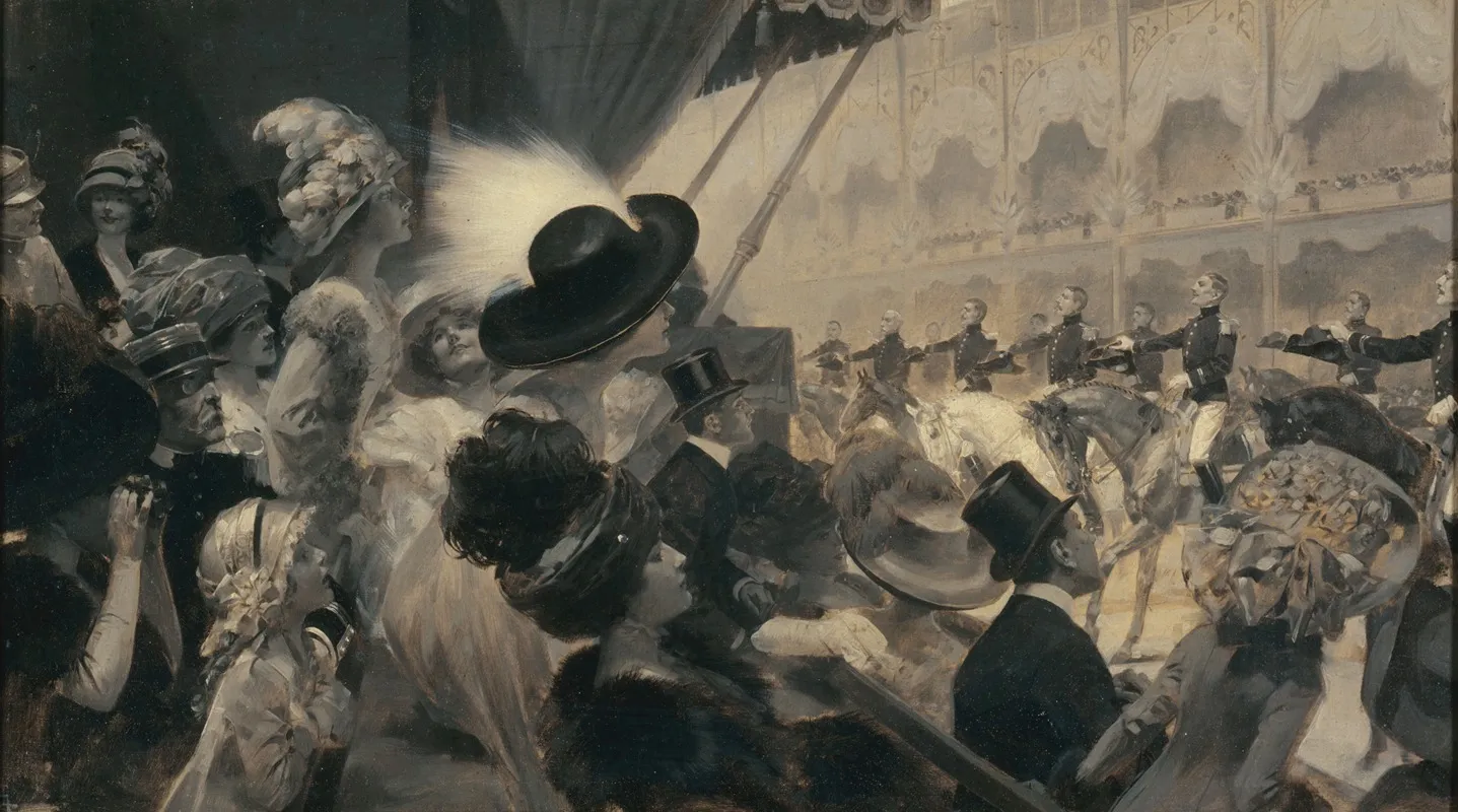 Carrousel Au Grand Palais En 1910 Ou Une Fete Militaire De Charite Le Carrousel Du Grand Palais Wall Art by René Lelong - High-Resolution Digital Print
