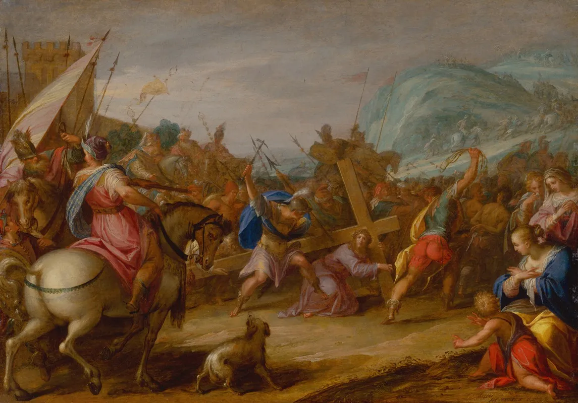 Carrying The Cross Wall Art by Hans von Aachen - High-Resolution Digital Print