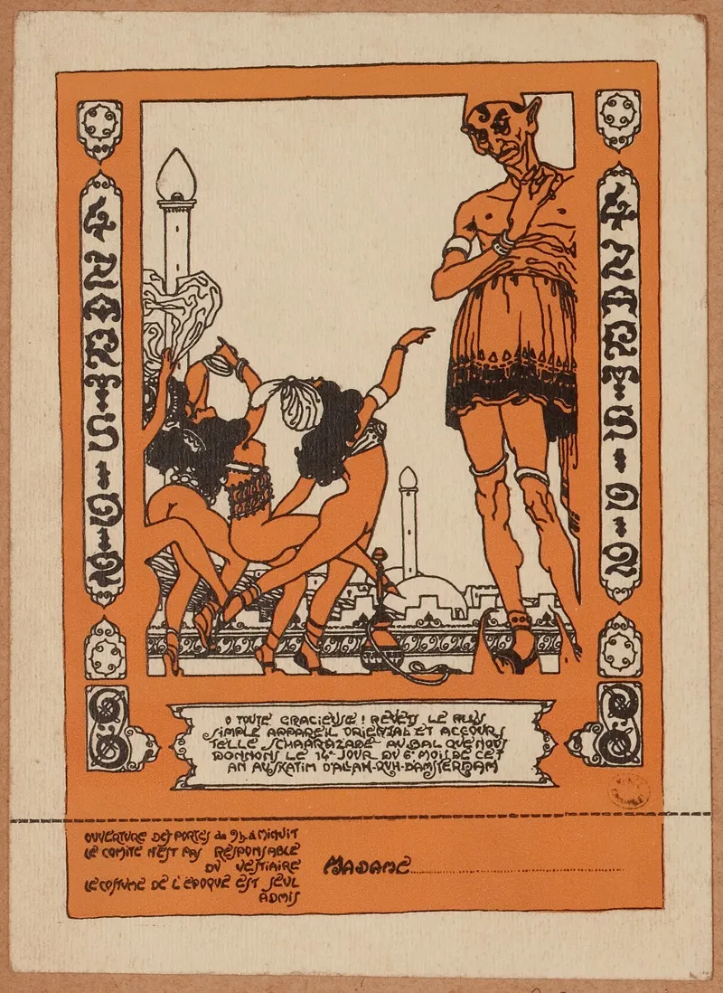 Carte Dentree Femme Invitation Au Bal Des 4 Zarts 14 Juin 1912 Skating Palace Rue Damsterdam Wall Art by Anonymous - High-Resolution Digital Print