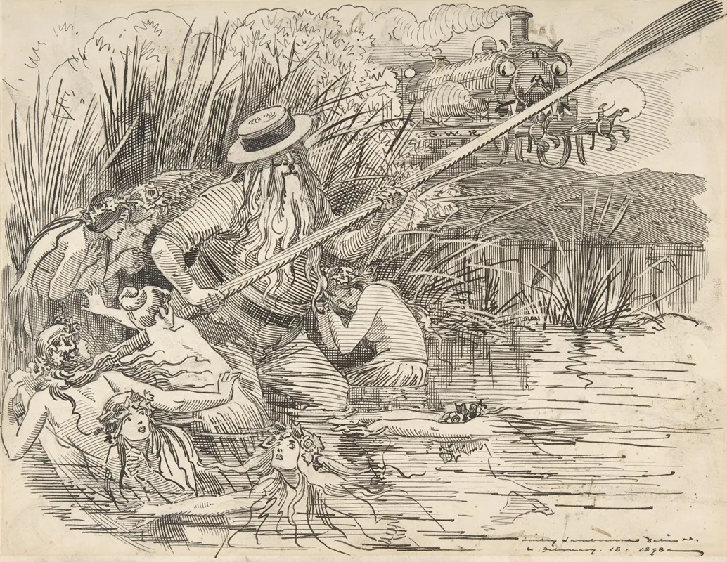 Cartoon For Punch The Great Western Railway Feb 18 1898 Wall Art by Edward Linley Sambourne - High-Resolution Digital Print