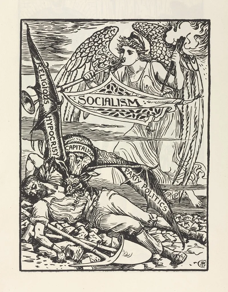 Cartoons For The Cause Pl 4 Wall Art by Walter Crane - High-Resolution Digital Print