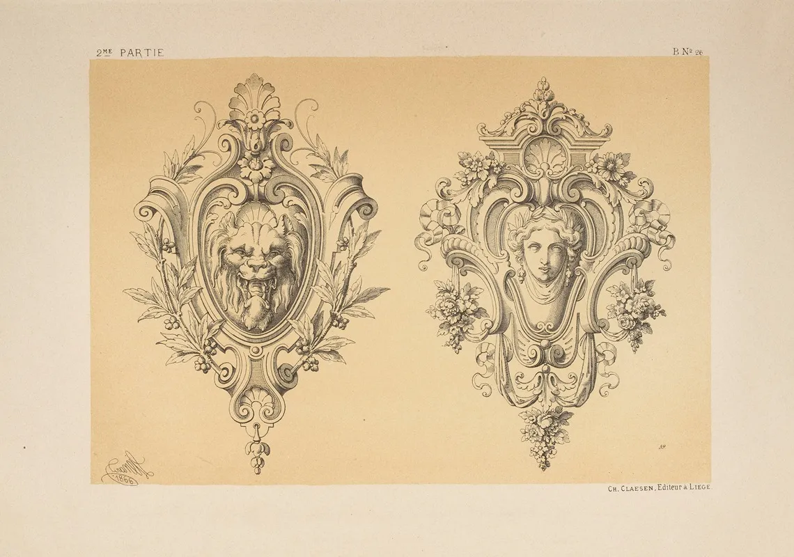 Cartouche Genre Louis Xiii Wall Art by Michel Liénard - High-Resolution Digital Print