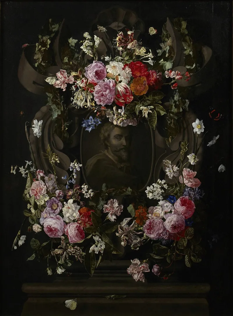 Cartouche With Flowers Wall Art by Carstian Luyckx - High-Resolution Digital Print