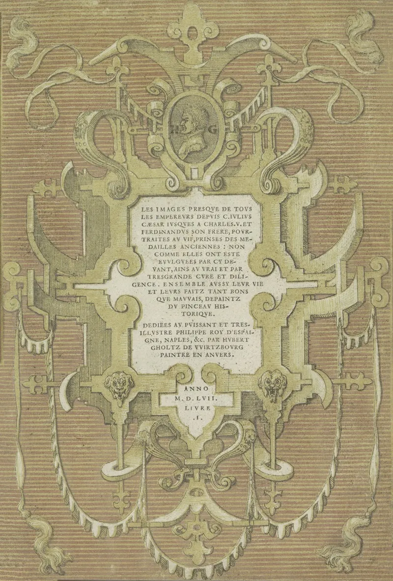 Cartouche With The Portrait Of Hubert Goltzius Wall Art by Hubert Goltzius - High-Resolution Digital Print