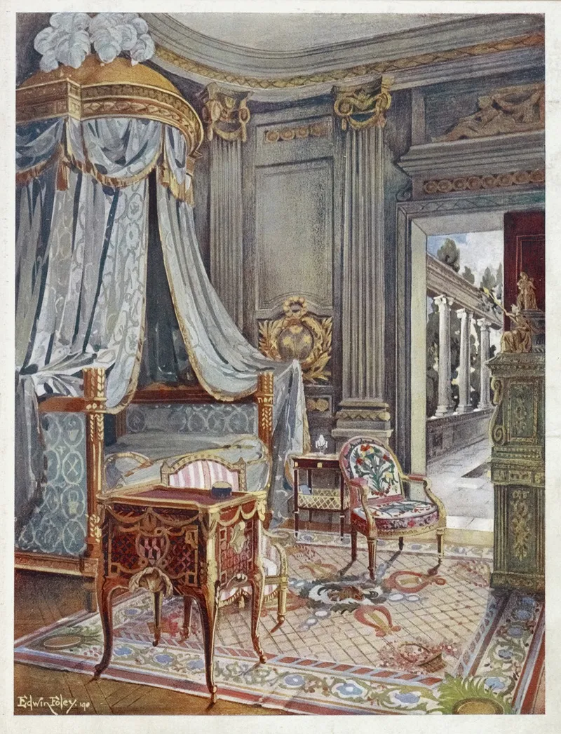 Carved And Gilt Draped Domed Bed Lit A Couronne Style Louis Xvi Wall Art by Edwin Foley - High-Resolution Digital Print