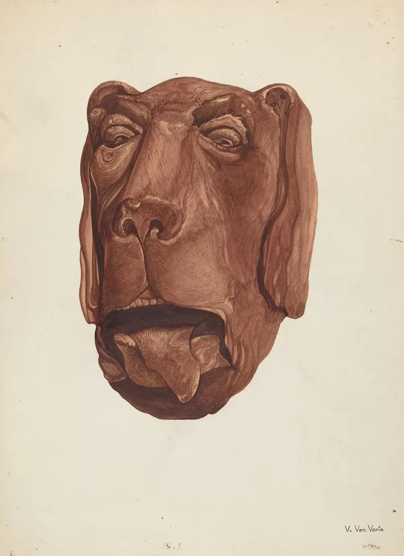 Carved Dogs Head