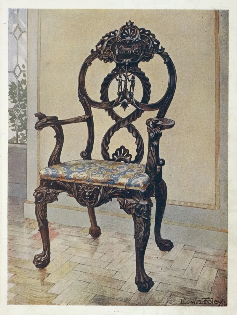 Carved Early Chippendale Chairmans Chair Wall Art by Edwin Foley - High-Resolution Digital Print