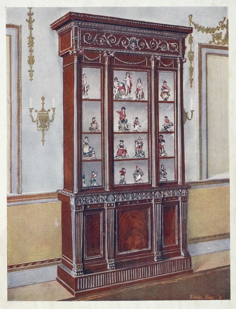 Carved Mahogany China Cases Wall Art by Edwin Foley - High-Resolution Digital Print