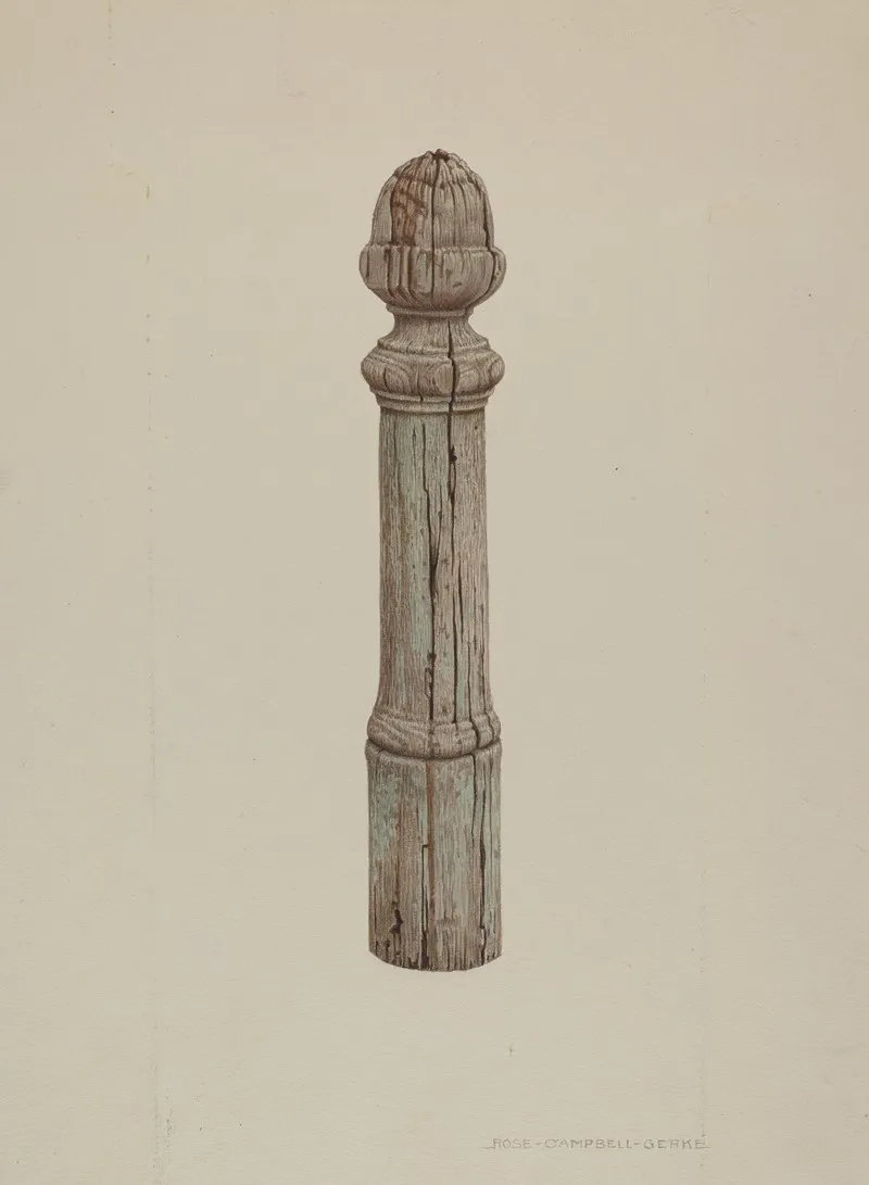Carved Wooden Hitching Post