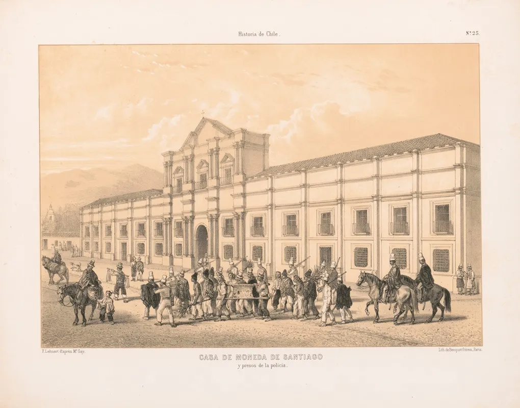 Casa De Moneda De Santiago Y Presos De La Policia Wall Art by Pierre Frédéric Lehnert - High-Resolution Digital Print