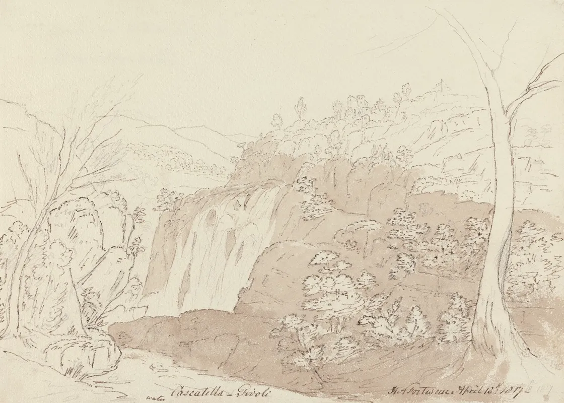 Cascatella Tivoli 1817 Wall Art by Henrietta Anne Fortescue - High-Resolution Digital Print