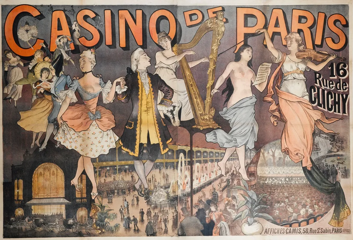 Casino De Paris 16 Rue De Clichy Wall Art by Georges Coutant - High-Resolution Digital Print