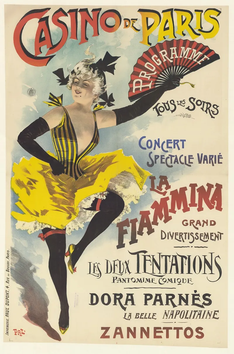 Casino De Paris Programme Tous Les Soirs La Fiamina Grand Divertissement Wall Art by Pal (Jean de Paleologue) - High-Resolution Digital Print