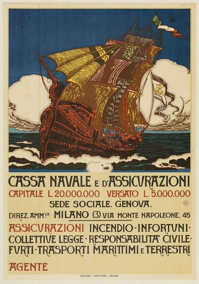 Cassa Navale E Assicurazioni Wall Art by Anonymous - High-Resolution Digital Print