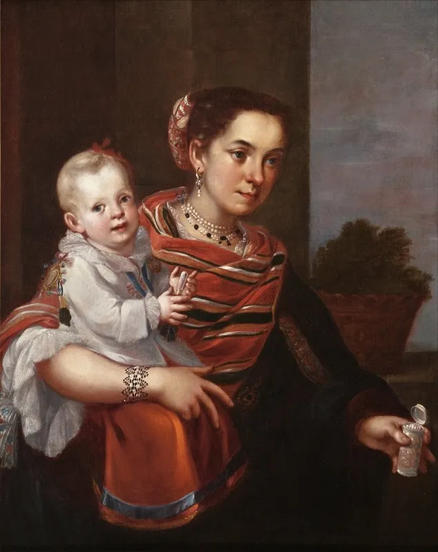 Casta Painting From Spaniard And Morisca Albino Wall Art by Juan Patricio Morlete Ruiz - High-Resolution Digital Print