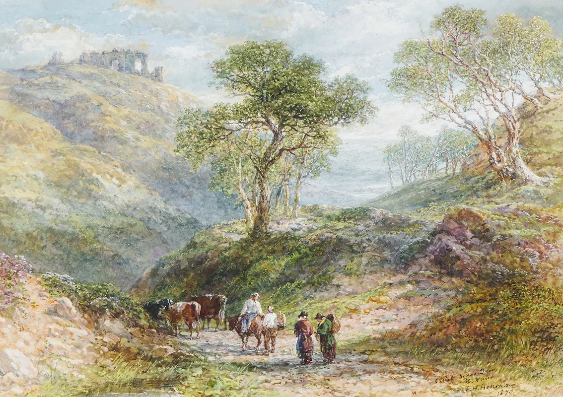 Castel Dinas Bran North Wales Wall Art by Frederick Henry Henshaw - High-Resolution Digital Print