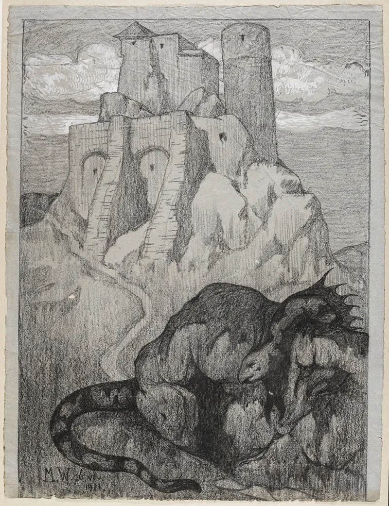 Castle Guarded By A Dragon