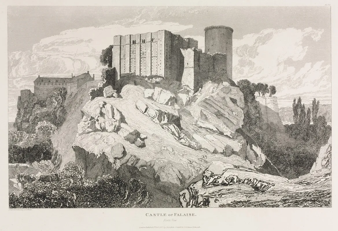 Castle Of Falaise North View Wall Art by John Sell Cotman - High-Resolution Digital Print