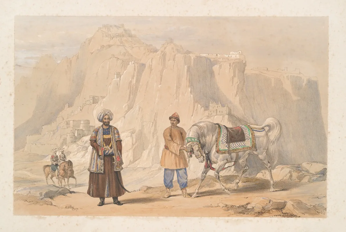 Castle Of Zohauk I Maran The British Commandant Of Shah Shoojaus Second Janbaz Cavalry And Affghan Troopers Of The Corps Wall Art by James Atkinson - High-Resolution Digital Print