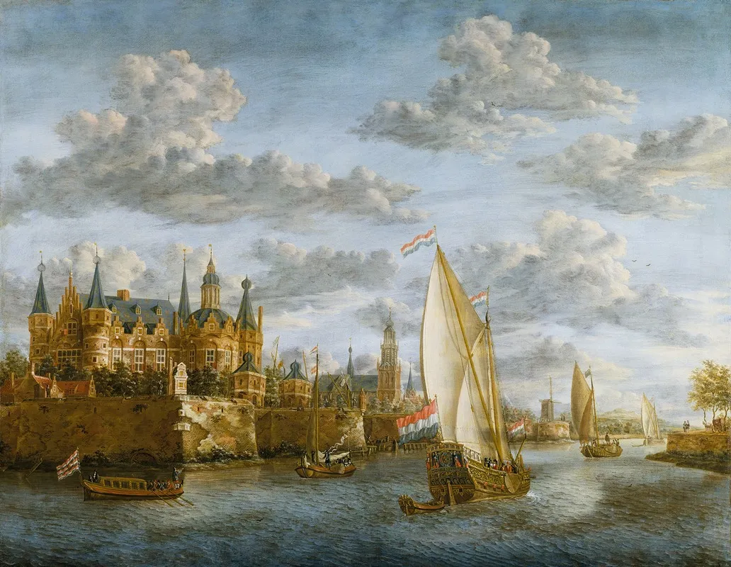 Castle On A River In Holland