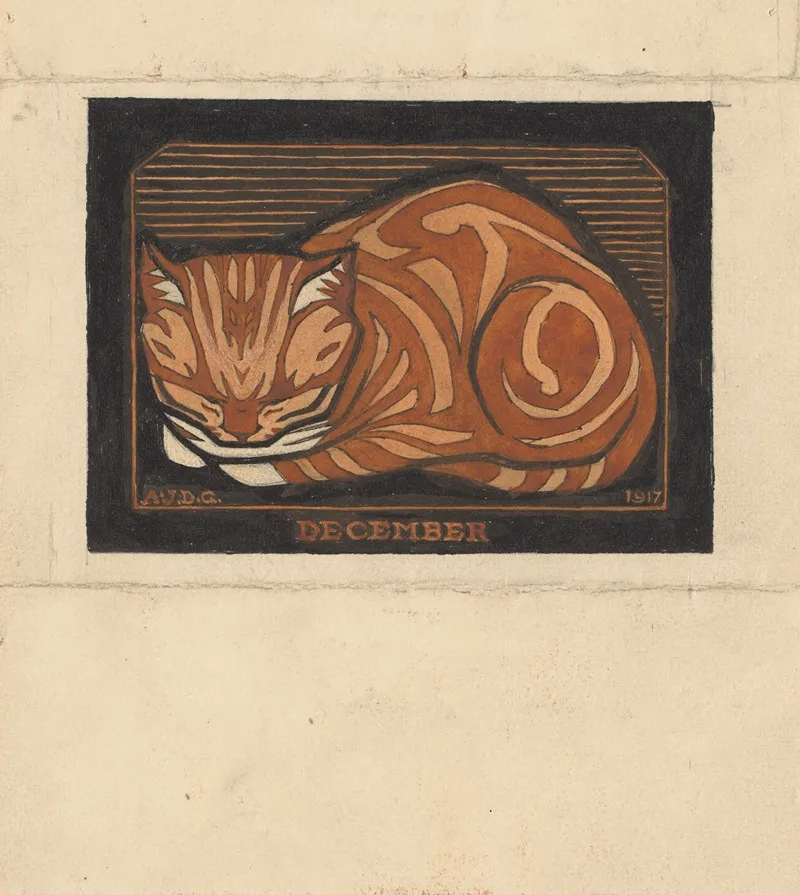 Cat December Wall Art by Julie de Graag - High-Resolution Digital Print