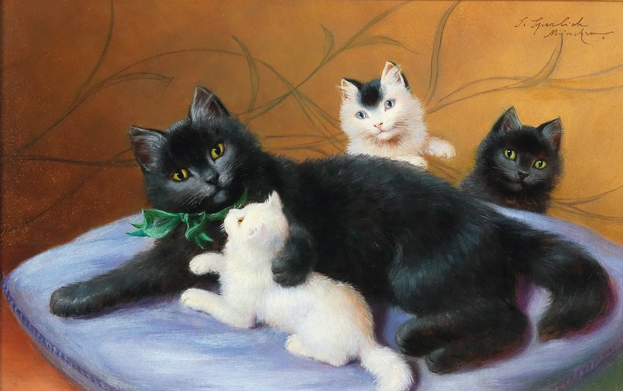 Cat Family 3 Wall Art by Sophie Sperlich - High-Resolution Digital Print