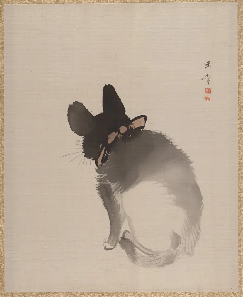 Cat Seen From Behind Wall Art by Kawabata Gyokushō - High-Resolution Digital Print