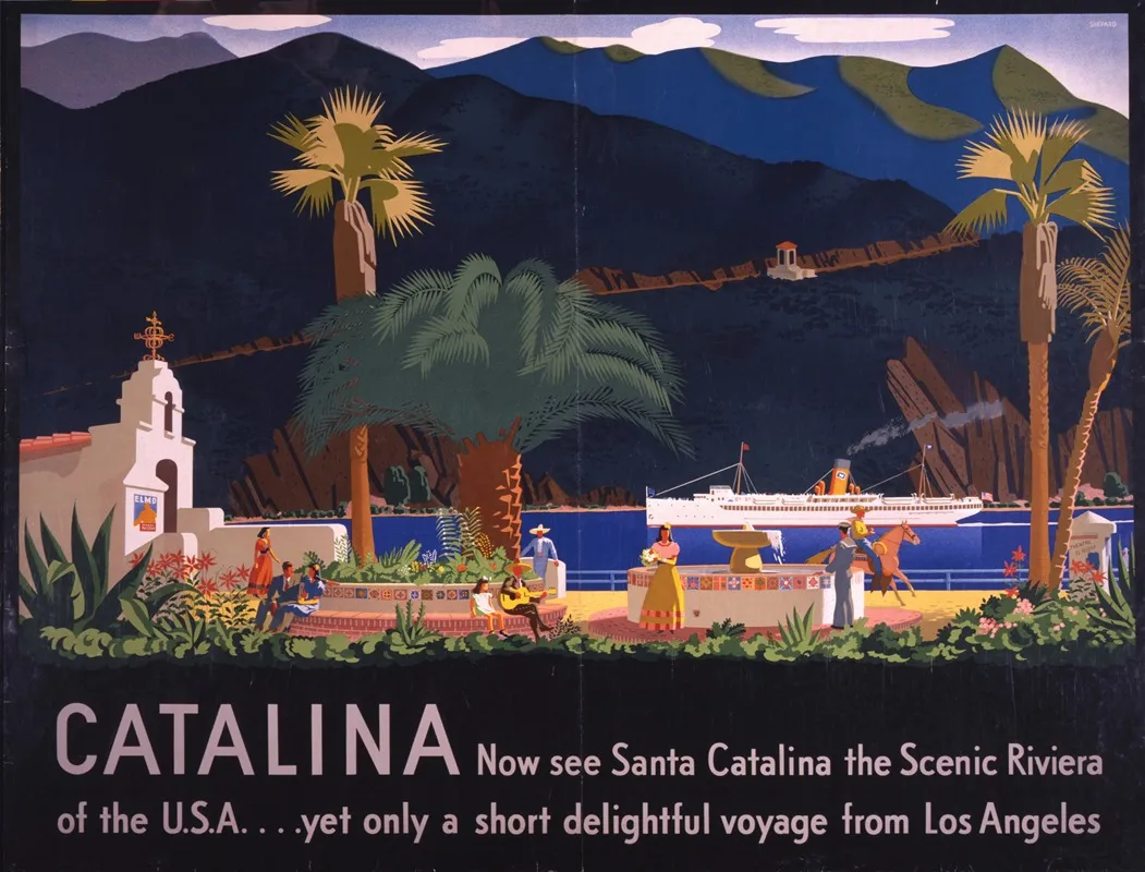 Catalina Now See Santa Catalina The Scenic Riviera Of The U S A Yet Only A Short Delightful Voyage From Los Angeles Wall Art by Otis Shepard - High-Resolution Digital Print