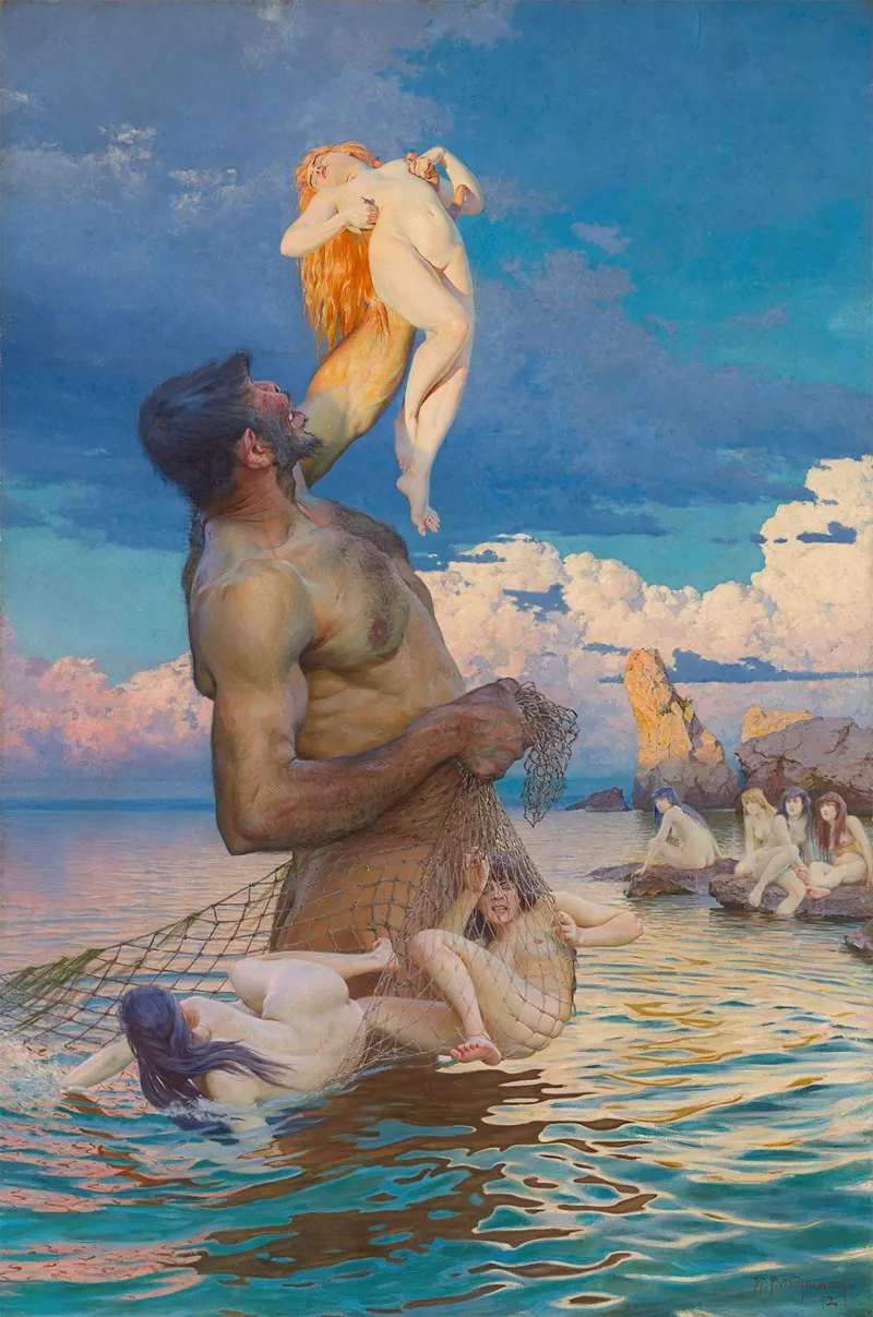 Catch Of Polyphemus Fischzug Des Polyphem Wall Art by Max Pietschmann - High-Resolution Digital Print